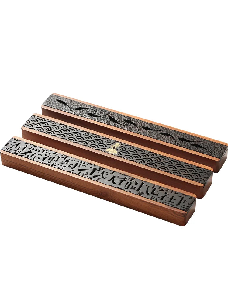 Antique Solid Wood Hollowed-Out Line Incense Box