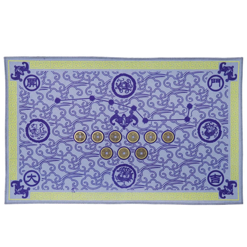 Chinese Feng Shui Wufu Linmen Five Elements Coin & Bagua Big Dipper Non-Slip Door Mat
