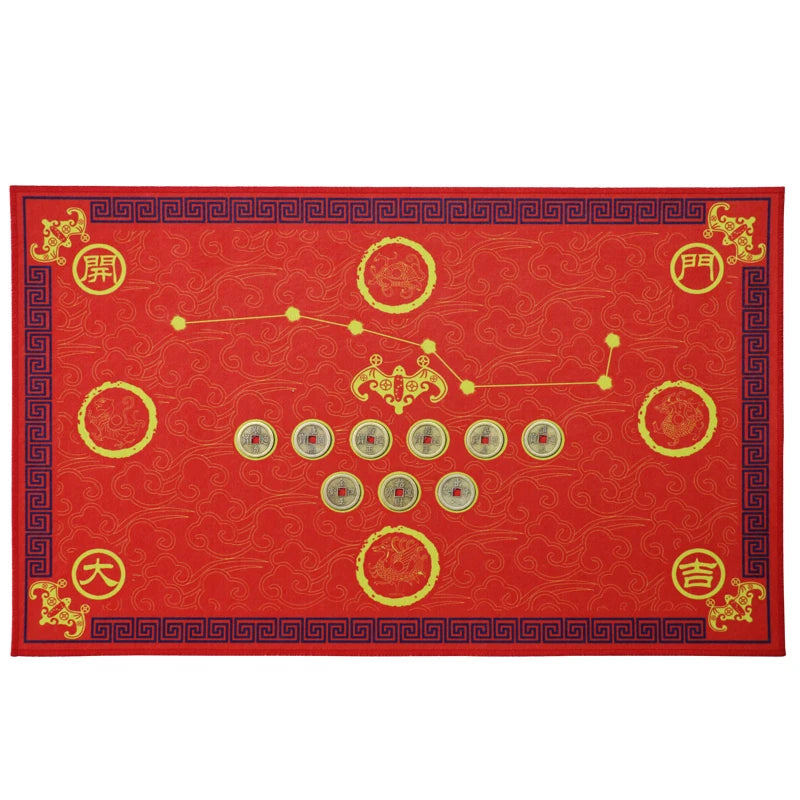 Chinese Feng Shui Wufu Linmen Five Elements Coin & Bagua Big Dipper Non-Slip Door Mat