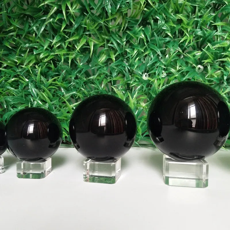 Natural Obsidian Stone Crystal ball home decoration Sphere Diviner Circular Crystals Wedding Photography Accessories