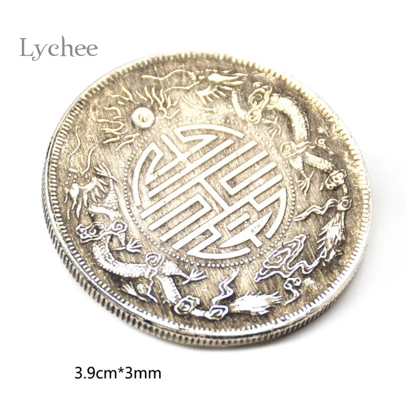 Antique Copper Double Dragons Coin – Feng Shui Symbol of Prosperity and Good Fortune
