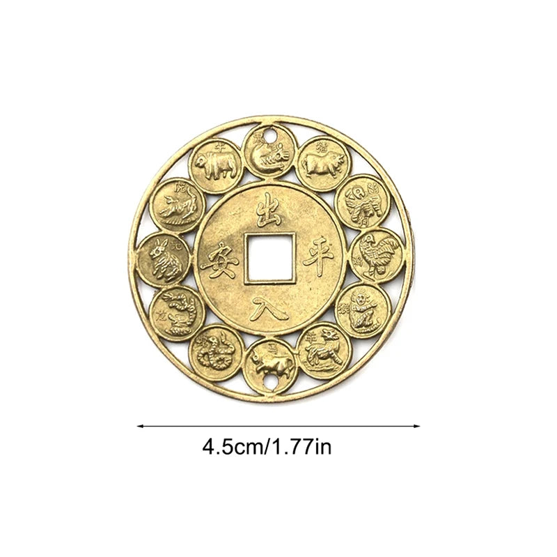 Gold Zinc Alloy Auspicious Coins - Feng Shui Wealth and Good Fortune Medallions