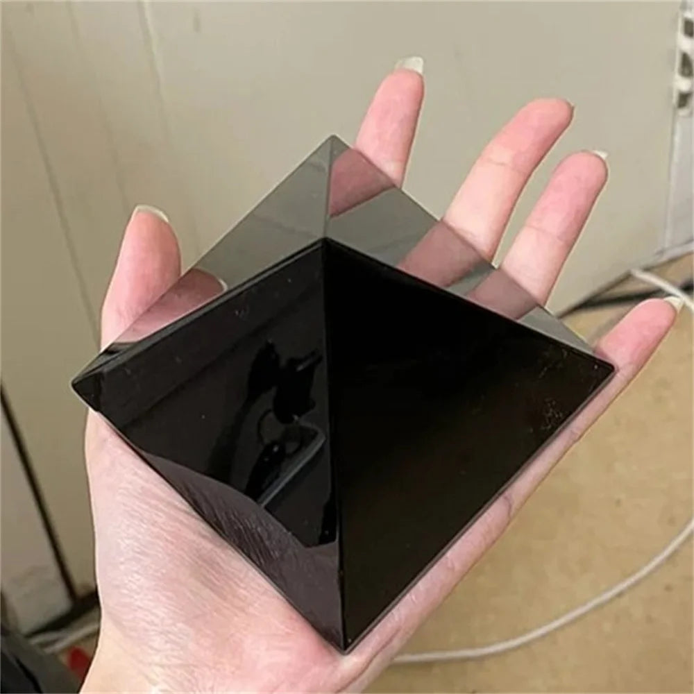 Natural Obsidian Pyramid – Reiki Energy Stone and Decorative Centerpiece