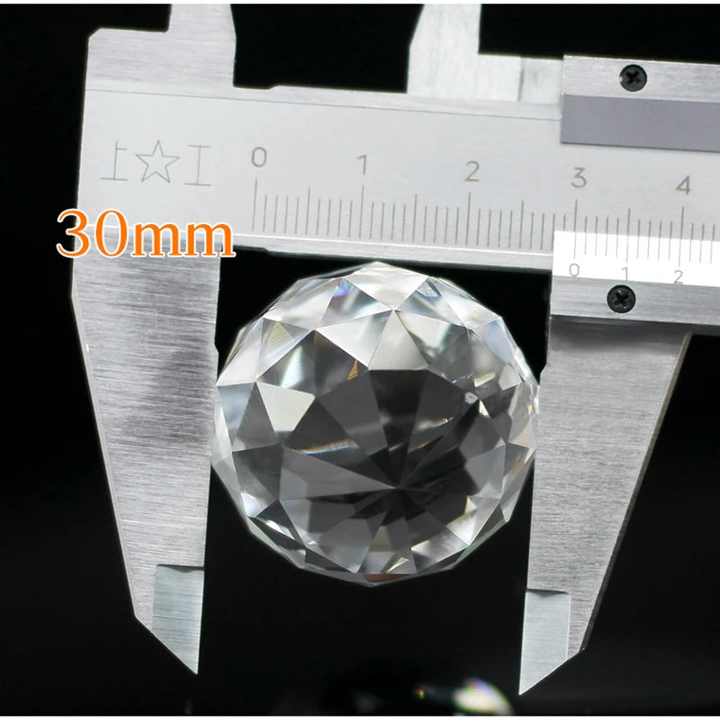 Crystal One-Side Flat Ball Faceted Shiny Sphere – Rainbow Collector for Photography Prop & Home Decoration