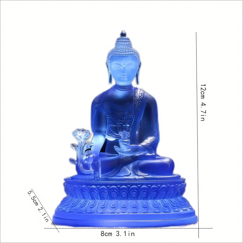 Buddha Statue Ornament, Symbolizing Good Luck, Good Health, Resin Handicraft Statue, Chinese Tantric Medicine Master Buddha