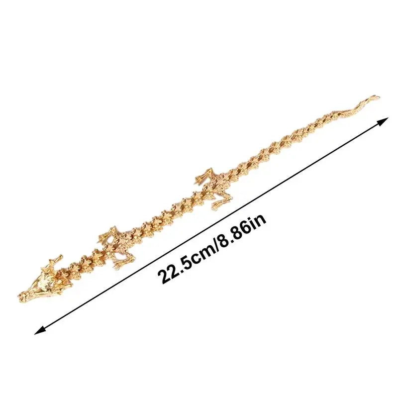 Mini Brass Dragon Feng Shui Figurine - Symbol of Wealth and Prosperity