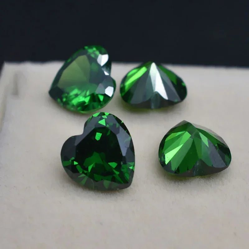Loose Bulk Synthetic Emerald Corundum Crystals for Jewelry Making