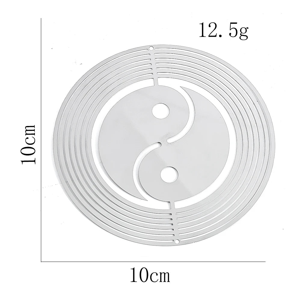 Whirligig 3D Yin - Yang Wind Spinner - Stainless Steel Garden Decoration