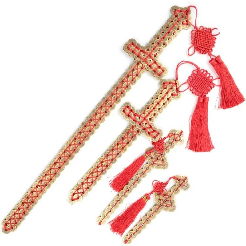 Feng Shui Brass Coin Sword Ornament - Protector of Home Harmony