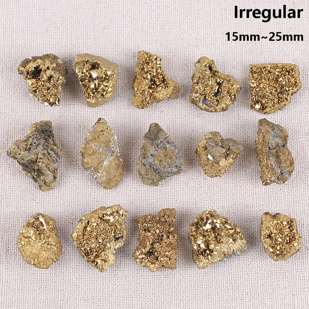 Gold Electroplated Titanium Geode Crystal Cluster
