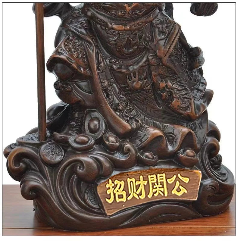 Chinese Feng Shui Guan Gong Statue Resin Sculpture Historical Mythological Figure Home Room Office Wealth Gathering Statue