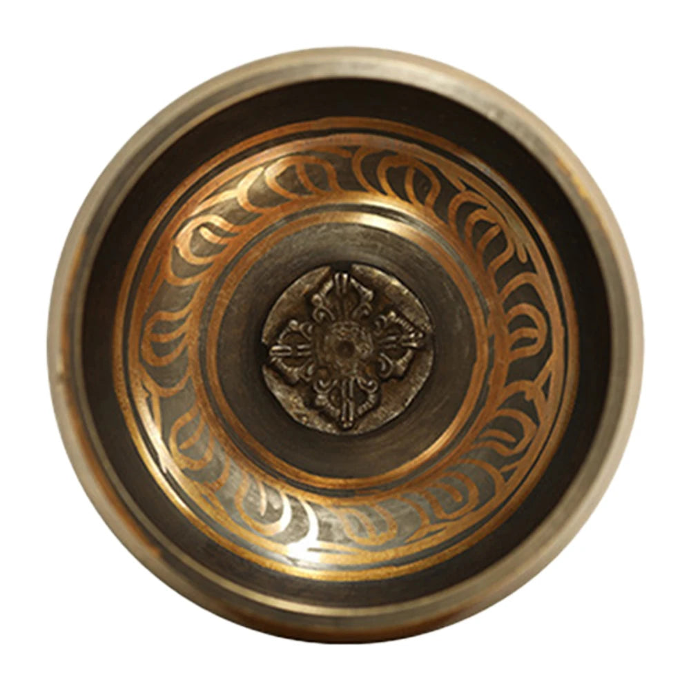 Handmade Tibetan Copper Singing Bowl Set – Complete with Mallet and Mat for Meditation