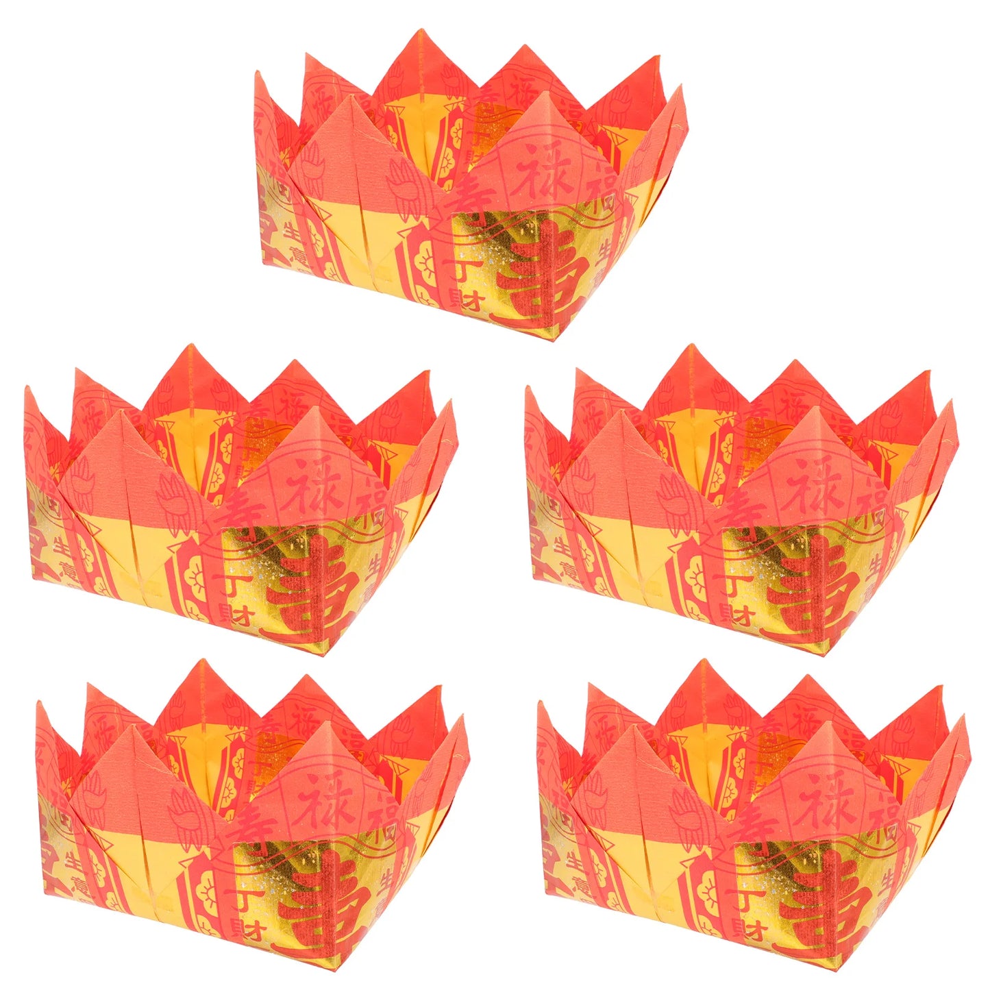 Paper Lotus Cornucopia – Ancestor Blessing Money & Ghost Treasure Bowl for Ritual Offerings