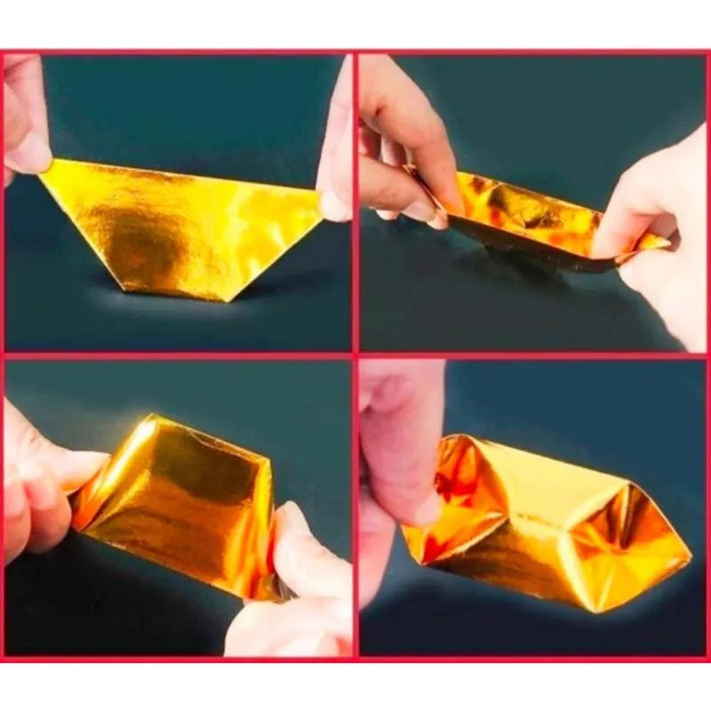 Chinese Joss Paper Ancestor Money – Folded Gold Ingots for Ancestral Worship