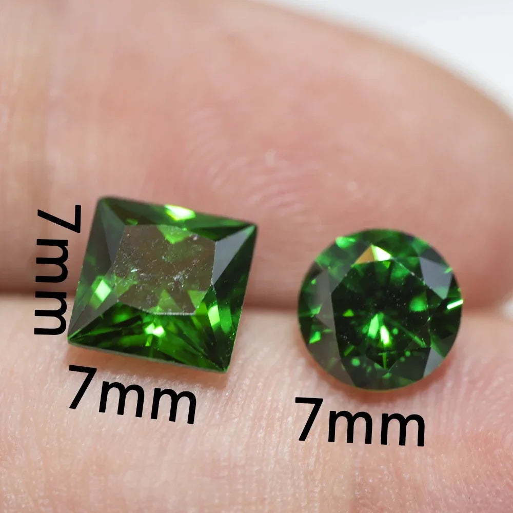 Loose Bulk Synthetic Emerald Corundum Crystals for Jewelry Making