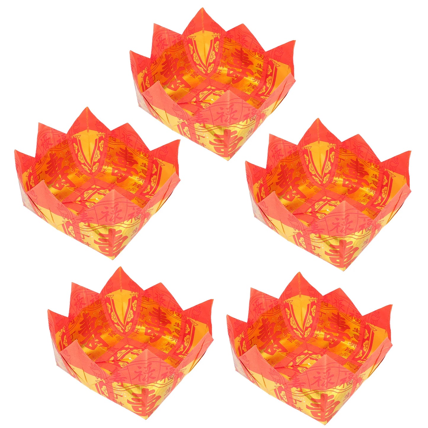 Paper Lotus Cornucopia – Ancestor Blessing Money & Ghost Treasure Bowl for Ritual Offerings