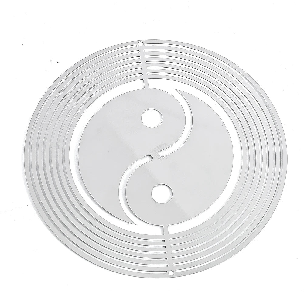 Whirligig 3D Yin - Yang Wind Spinner - Stainless Steel Garden Decoration