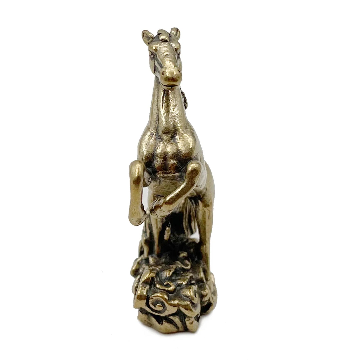 Copper Running Horse Feng Shui Sculpture – Vintage Brass Animal Desk Ornament for Office & Home Decoration