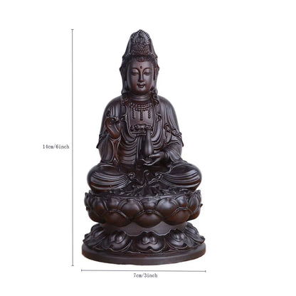 Handcrafted Black Sandalwood Guanyin Statue - 6-inch Spiritual Home Decor