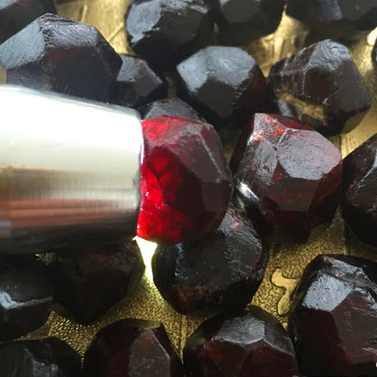 Red Natural Garnet Quartz Crystal Gemstone