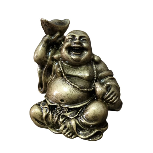 Handcrafted Resin Buddha Statue - Feng Shui Good Luck Figurine for Home & Office Decor