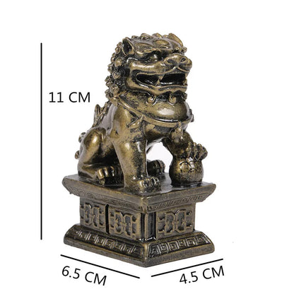 Handmade Resin Feng Shui Lion Statues – Pair for Home, Office, Garden Decoration, Good Luck & Prosperity