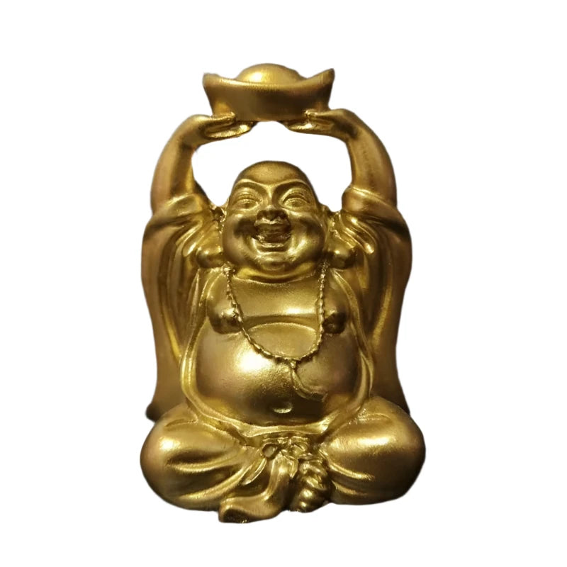 Handmade Resin Buddha Statue - Symbol of Good Luck, Wealth, and Prosperity