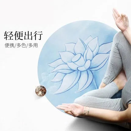 Round Lotus Flower Foldable Yoga and Meditation Mat for Women