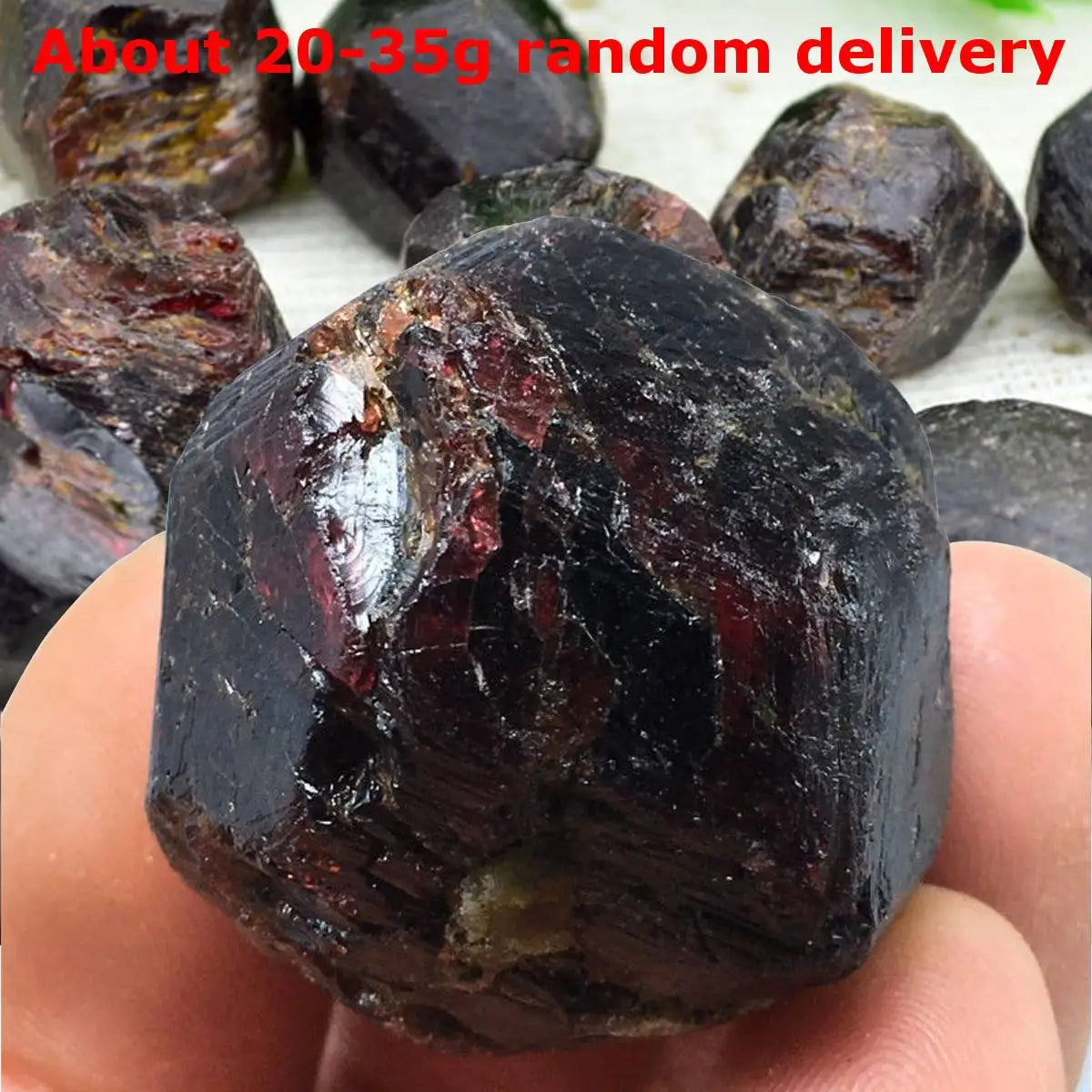 Red Natural Garnet Quartz Crystal Gemstone