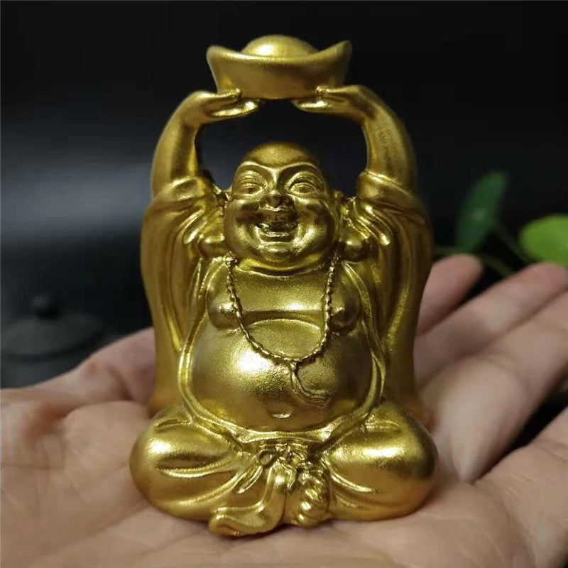 Handmade Resin Buddha Statue - Symbol of Good Luck, Wealth, and Prosperity