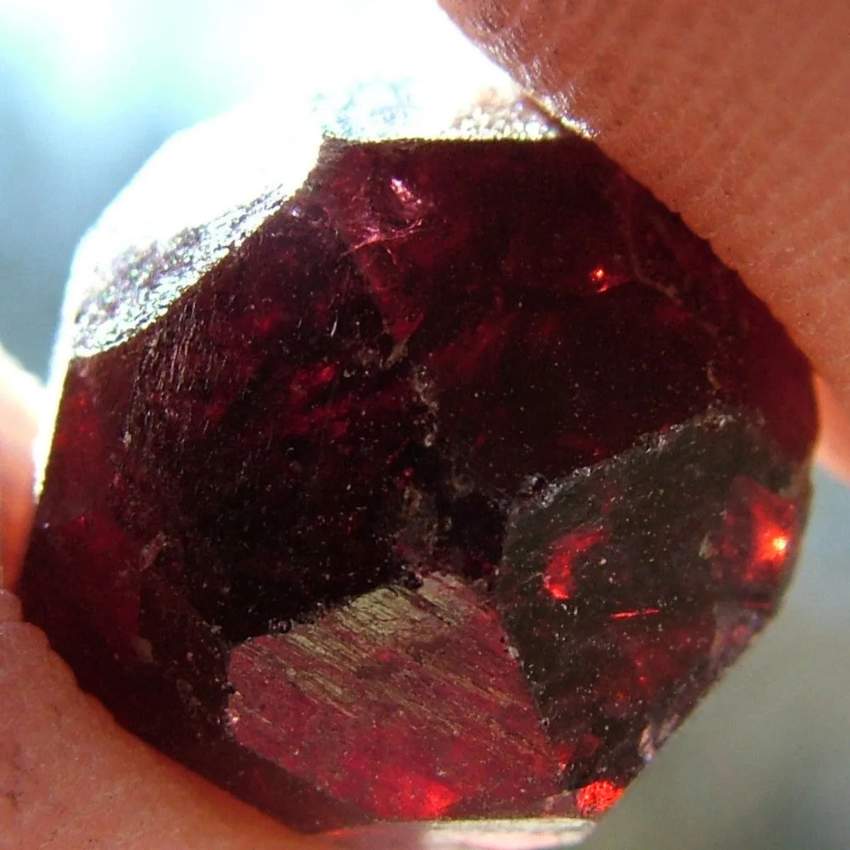 Red Natural Garnet Quartz Crystal Gemstone