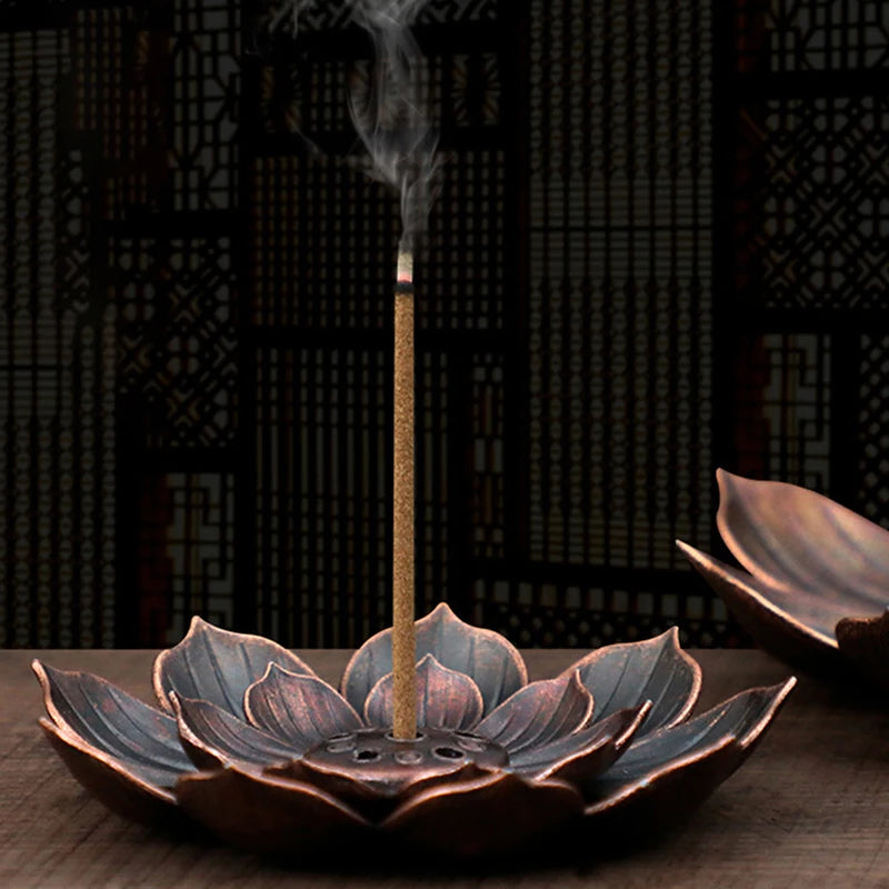 Incense Burner Alloy  – Lotus Design Stick Holder