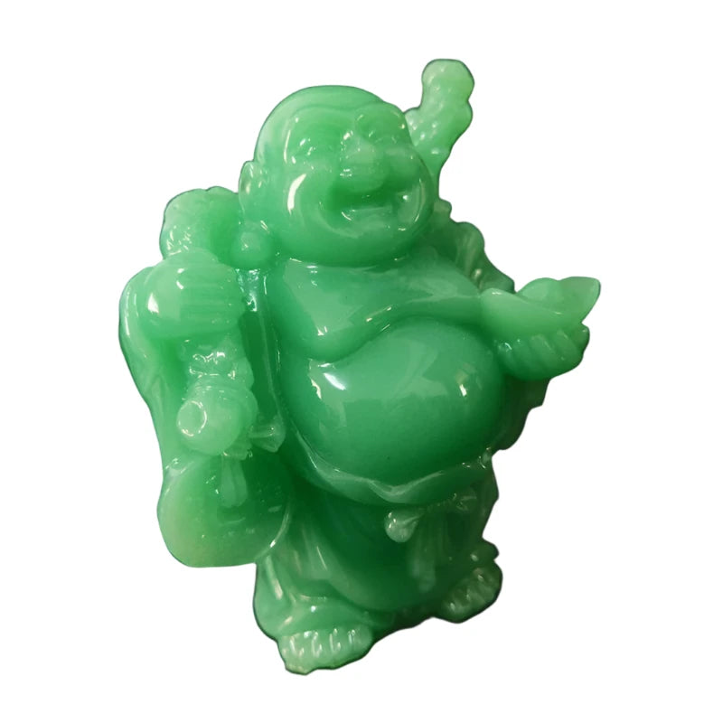 Glowing Chinese Money Laughing Buddha Statue - Symbol of Good Fortune and Happiness