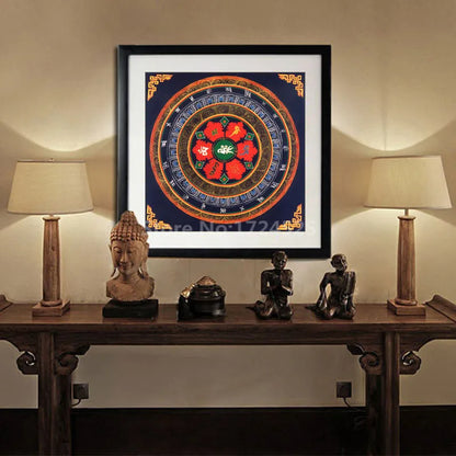 Handcrafted Tibetan Mandala Thangka – Spiritual Art for Meditation