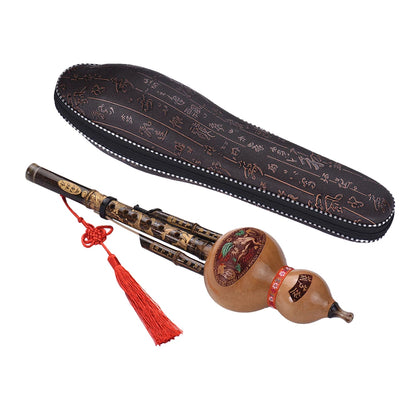 Handmade Black Bamboo Hulusi Gourd Flute – Feng Shui Ethnic Musical Instrument Key of C