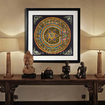 Handcrafted Tibetan Mandala Thangka – Spiritual Art for Meditation