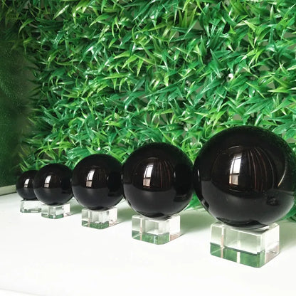 Natural Obsidian Stone Crystal ball home decoration Sphere Diviner Circular Crystals Wedding Photography Accessories