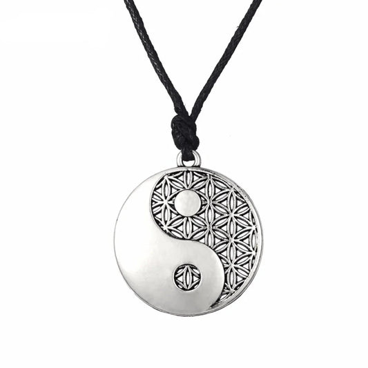 Fishhook Yin Yang Necklace - Taoist Symbolism with Modern Design