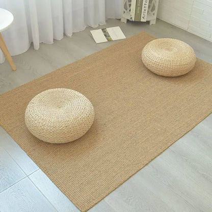 Hand-Woven Round Tatami Cushion - Versatile Floor Pillow for Meditation & Yoga