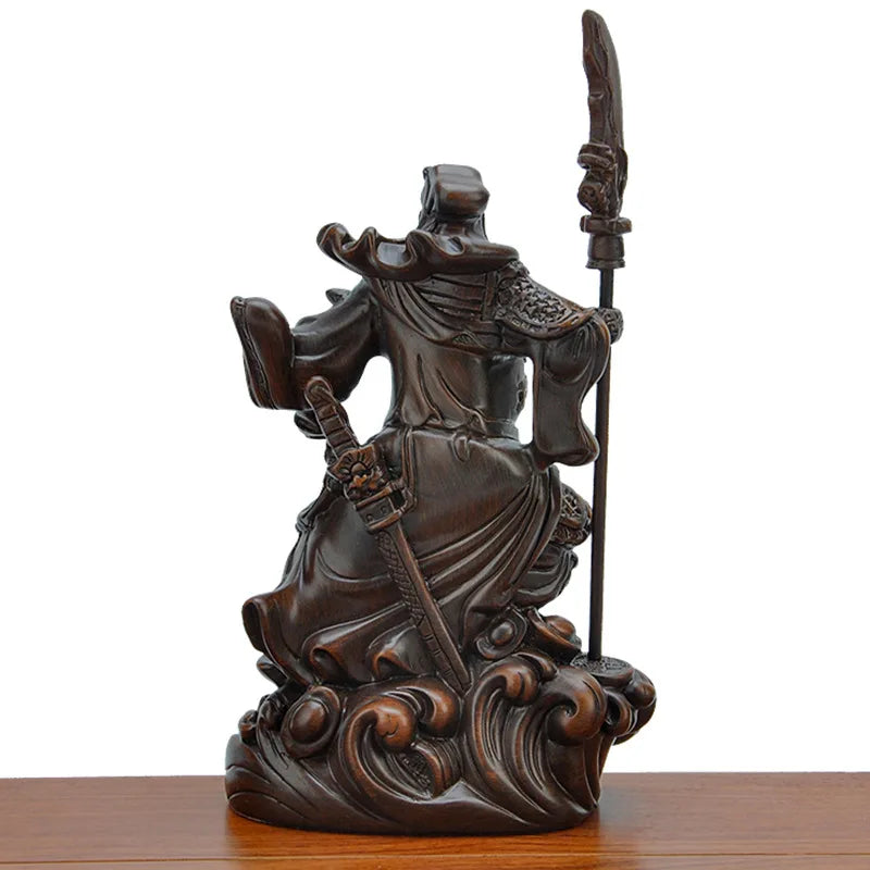 Chinese Feng Shui Guan Gong Statue  Resin Sculpture Historical Mythological Figure  Home Room Office Wealth Gathering Statue