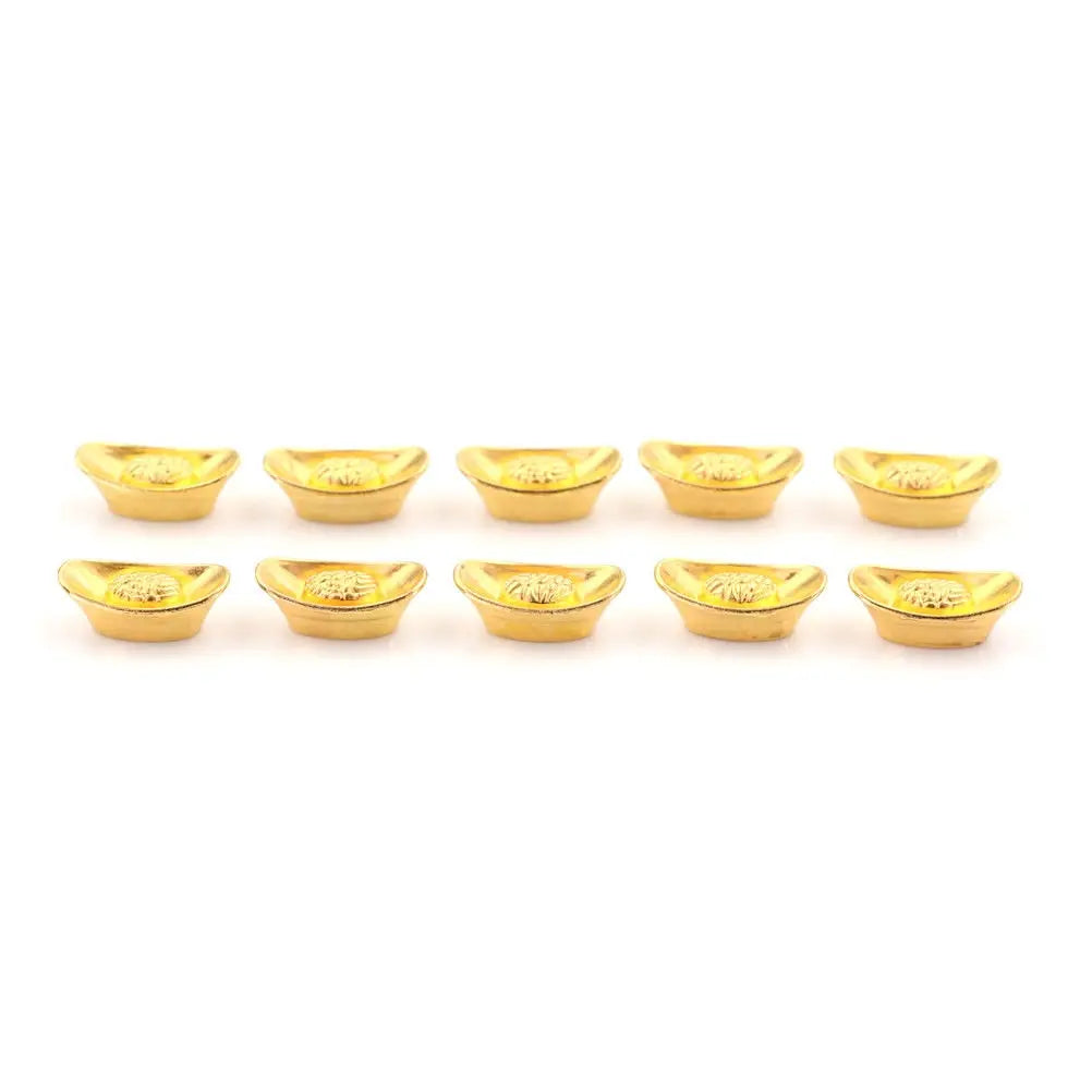 Chinese Gold Ingot Ornaments - Feng Shui Wealth Yuanbao Lucky Charms