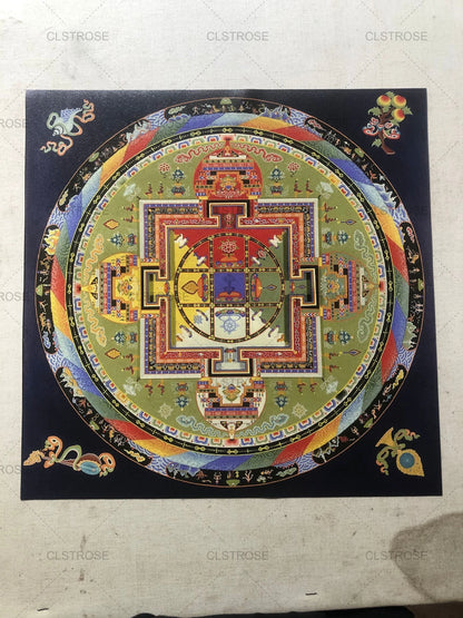 Handcrafted Tibetan Mandala Thangka – Spiritual Art for Meditation