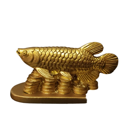 Gold Animal Fish Statue - Lucky Feng Shui Ornament