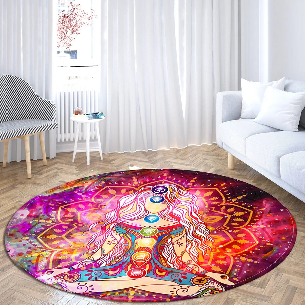 Indian Buddha Statue 7 - Chakra Floor Mat