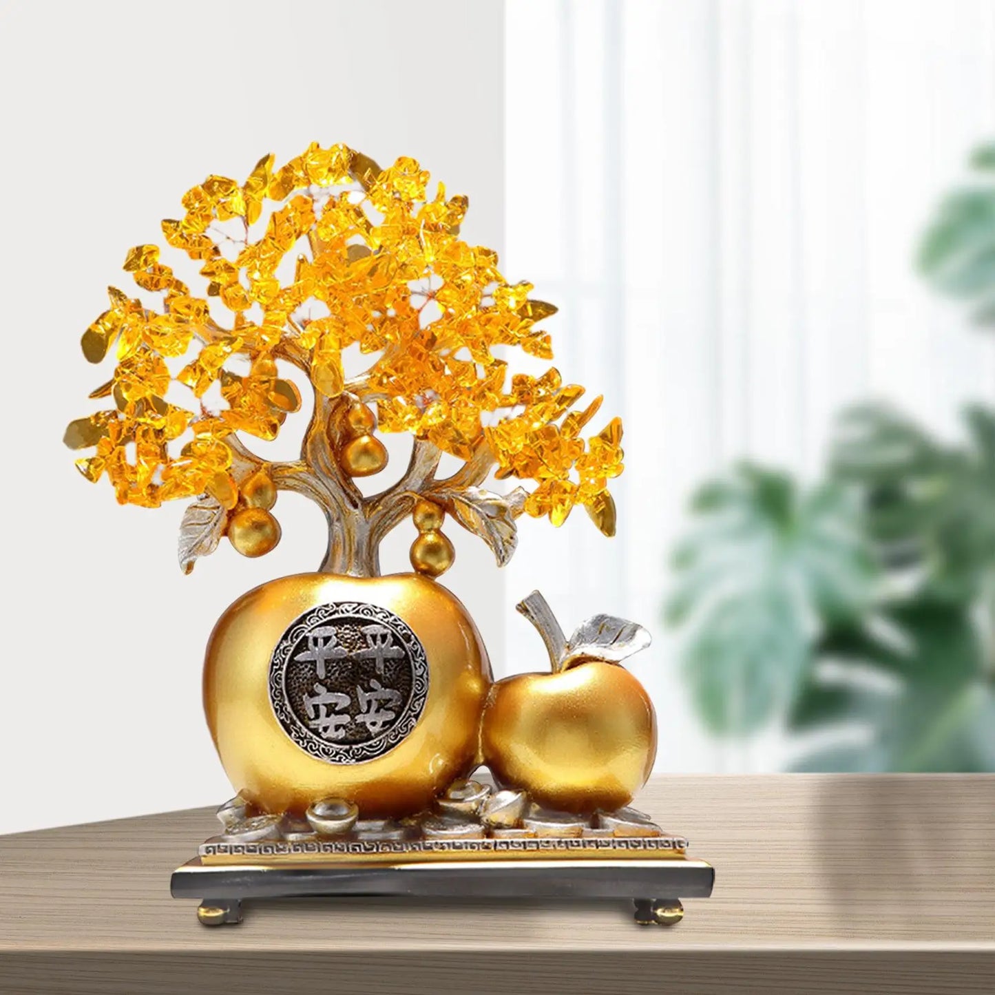 Feng Shui Money Tree Fruit Ornament – Premium Resin Bonsai Decor