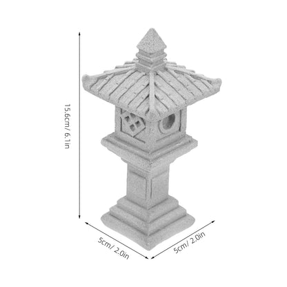 Pavilion Decorations Pagoda Figurines Mini Statue Aquarium Japanese of Stone Small Office Garden