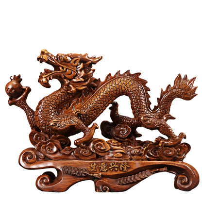 Feng Shui Golden Dragon Decoration - Wealth and Fortune Symbol