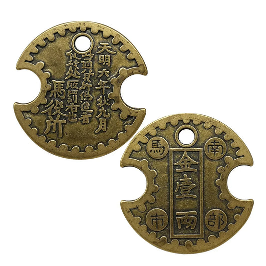 Handmade Feng Shui Chinese Copper Coins - Lucky Charm Ornament for Home, Office