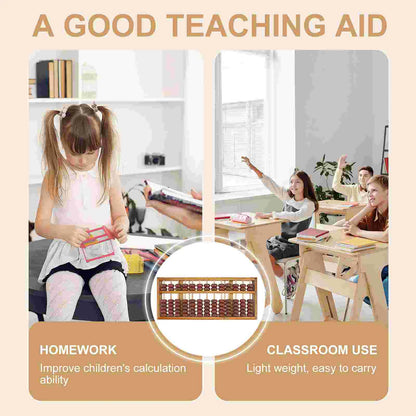 Durable Wooden 13-Digit Abacus for Kids - Educational Math Tool for Learning and Brain Development