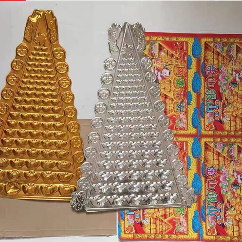 Chinese Joss Paper Gold and Silver Mountain Ancestor Money – Offerings for Ancestral Worship